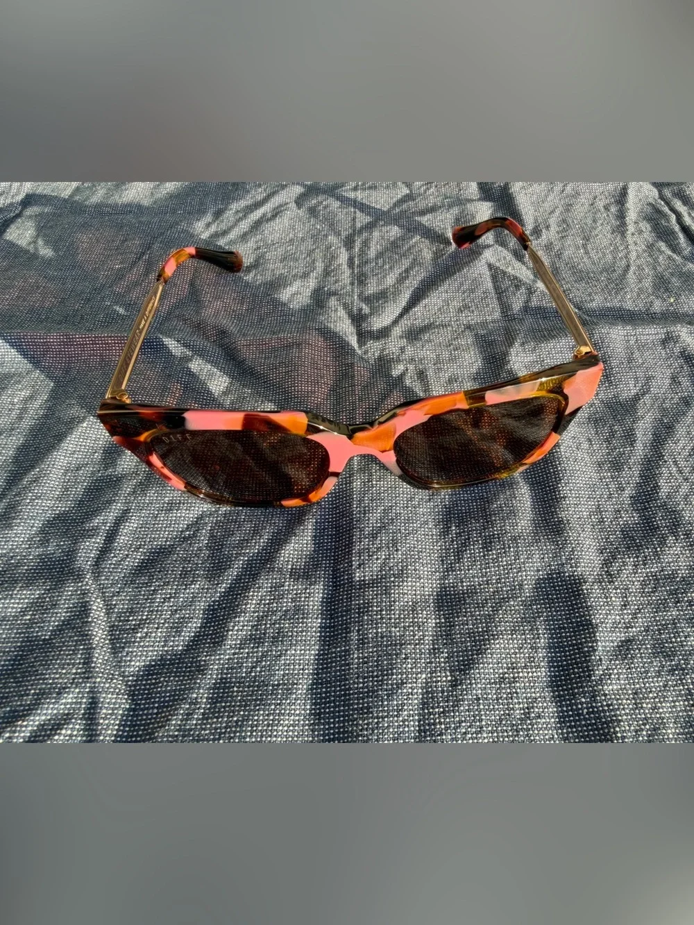 DIFF Bella XS Polarized Sunglasses Tortoise Square Cat Eye Acetate $128